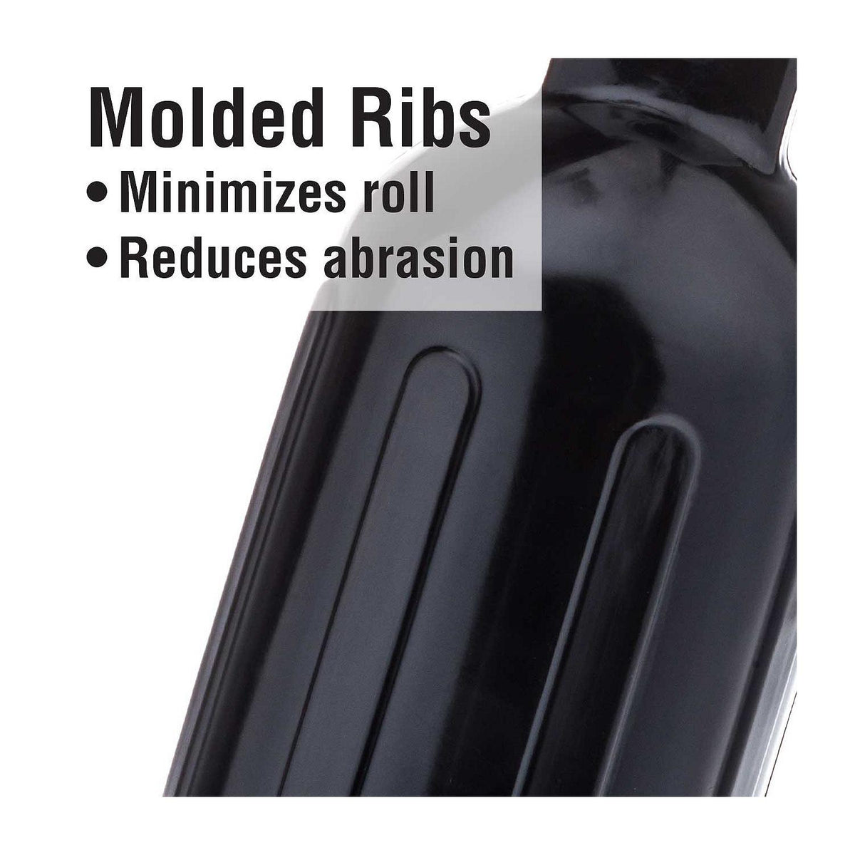 Seachoice 79071 Twin Eye Ribbed Fender, Black, 8.5 x 27″