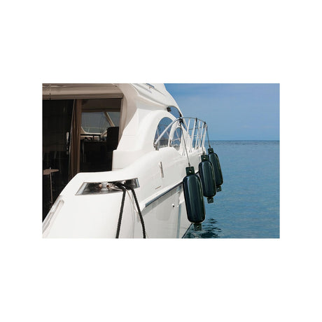 Seachoice 79071 Twin Eye Ribbed Fender, Black, 8.5 x 27″