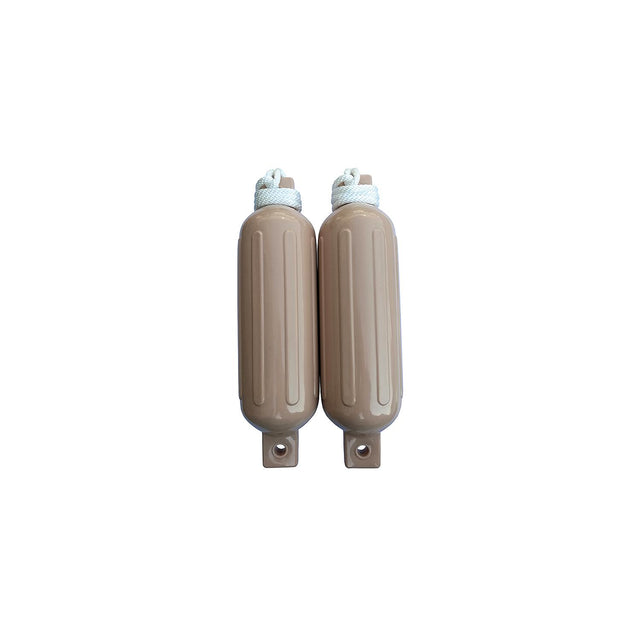 Seachoice 79254 Twin Eye Ribbed Fender Kit (Includes 2 5.5″ x 20″ Tan Fenders and 2 Matching 3/8 x 5' Fender Lines)