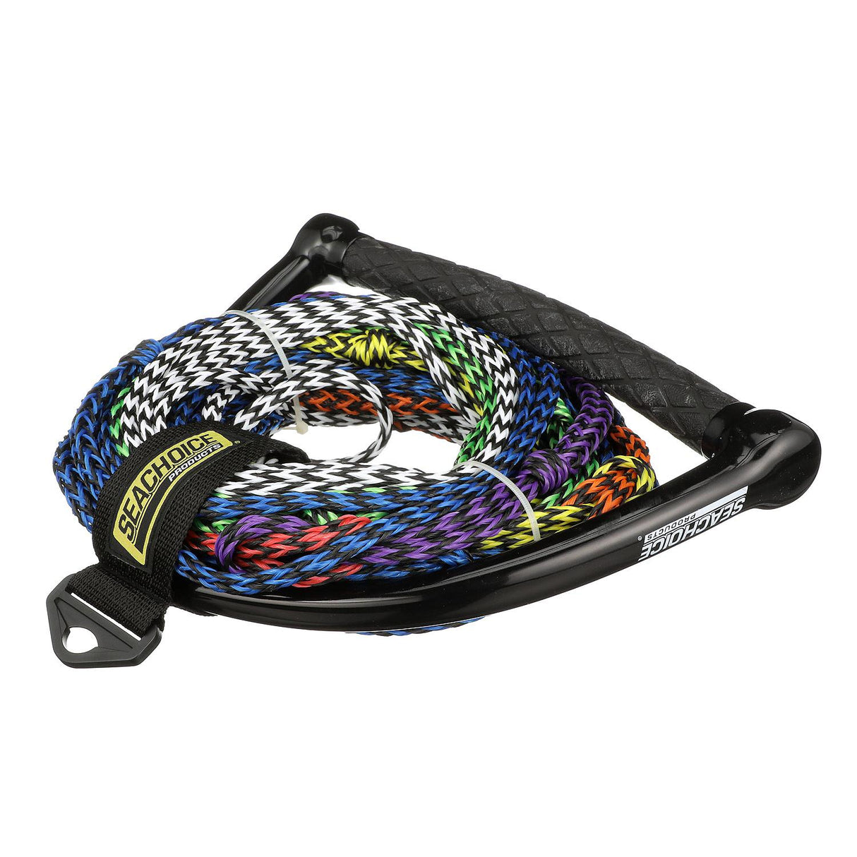 Seachoice 86763 8-Section Water Ski or Wakeboard Rope, 75', 13" Handle with Textured Rubber Grip