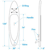 Seachoice 86941 10'6″ Inflatable Stand-Up Paddle Board KitAqua Blue