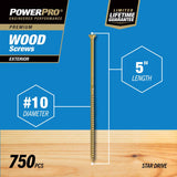 HILLMAN Power Pro No. 10 in. X 5 in. L Bronze Star Flat Head Premium Deck Screws 17 lb 750 pk