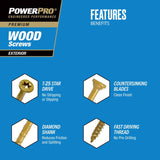 HILLMAN Power Pro No. 10 in. X 5 in. L Bronze Star Flat Head Premium Deck Screws 17 lb 750 pk