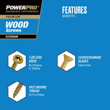HILLMAN Power Pro No. 8 in. X 1-1/4 in. L Bronze Star Flat Head Premium Deck Screws 5 lb 1101 pk