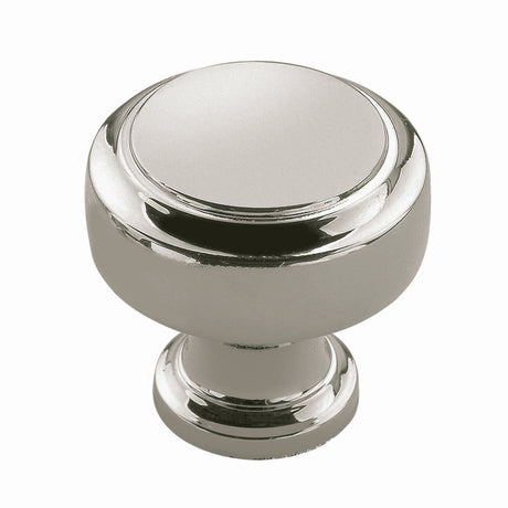 Amerock Highland Ridge Collection Round Cabinet Knob 1-3/16 in. D 1-1/4 in. Polished Nickel 1 pk