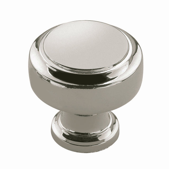 Amerock Highland Ridge Collection Round Cabinet Knob 1-3/16 in. D 1-1/4 in. Polished Nickel 1 pk
