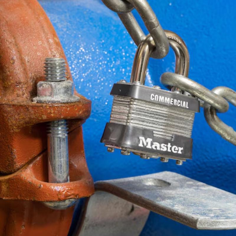 Master Lock 1-5/16 in. H X 1 in. W X 1-3/4 in. L Steel 4-Pin Cylinder Exterior Padlock, Pack of 6