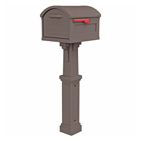 Architectural Mailboxes Grand Haven Classic Plastic Post Mount Mocha Mailbox