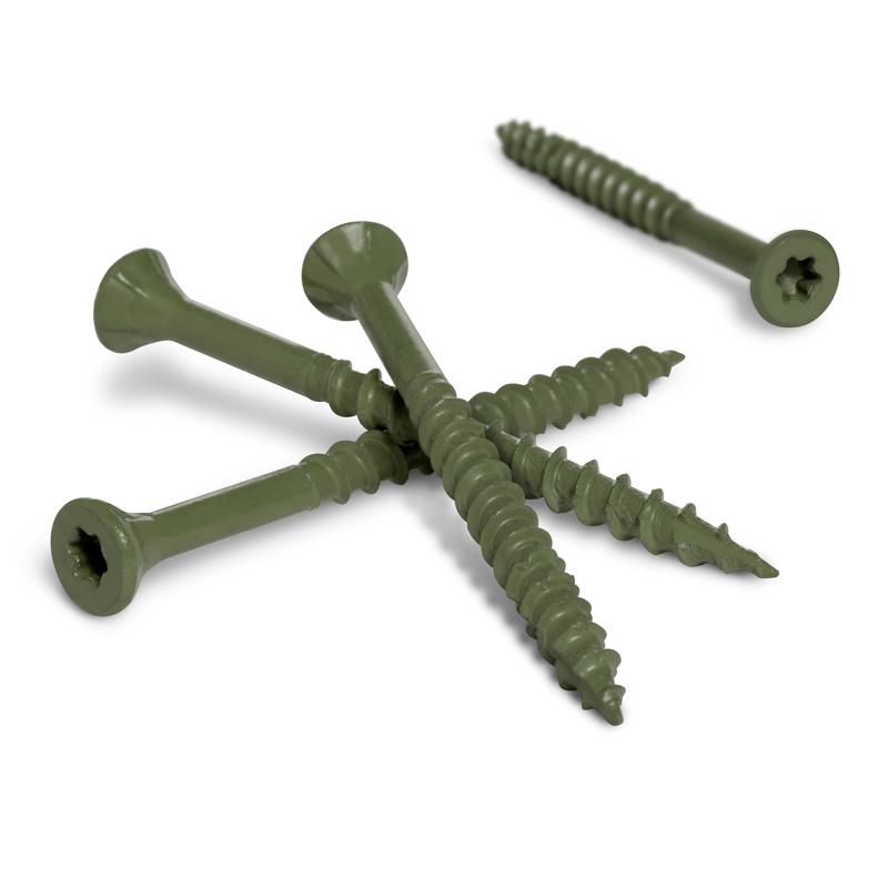 HILLMAN Deck Plus No. 10 in. X 2-1/2 in. L Green Star Flat Head Exterior Deck Screws 5 lb 365 pk