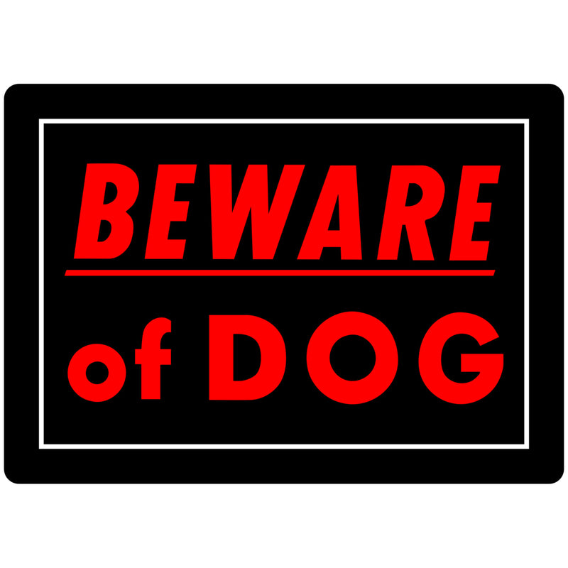 HILLMAN English Black Beware of Dog Sign 10 in. H X 14 in. W, Pack of 6