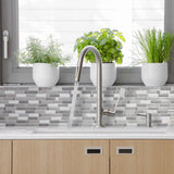 Smart Tiles 9.36 in. W X 9.73 in. L Gray/White Mosaic Vinyl Adhesive Wall Tile 4 pc, Pack of 6