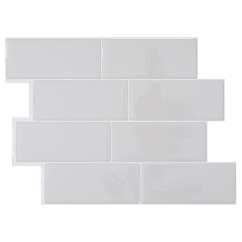Smart Tiles 8.38 in. W X 11.56 in. L Gray Mosaic Vinyl Adhesive Wall Tile 4 pc, Pack of 6