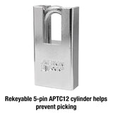American Lock 6.5 in. H X 1-3/4 in. W Steel 5-Pin Cylinder Shrouded Padlock