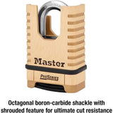 Master Lock ProSeries 6.56 in. H X 2-1/4 in. W Brass 4-Digit Combination Shrouded Padlock