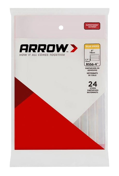 Arrow BSS6-4 Glue Stick, Clear, 6/BAG