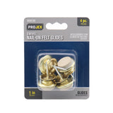 Projex White 1 in. Nail-On Felt Swivel Glide 4 pk