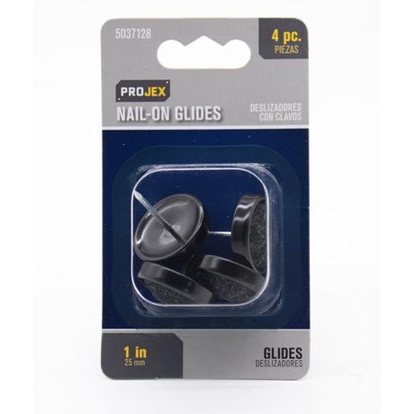 Projex Black 1 in. Nail-On Carpet Chair Glide 4 pk
