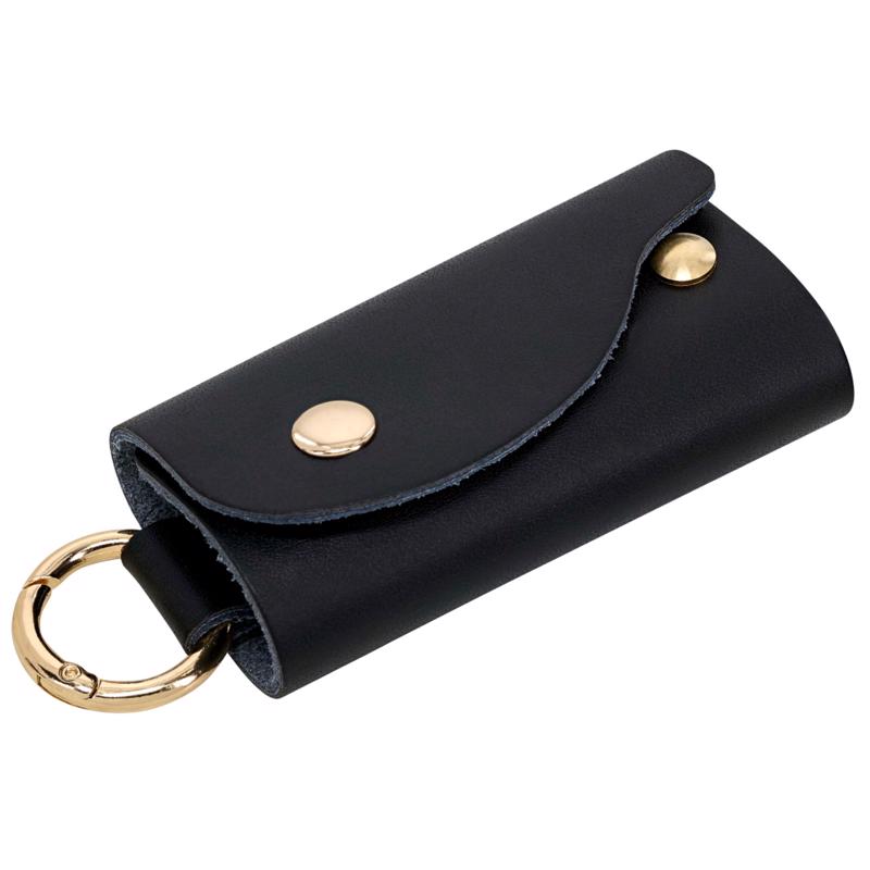 HILLMAN Leather Assorted Black/Brown Keychain Card Holder