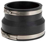 ProSource KJ-001 Coupling, 4 x 4 in, Clay to Cast Iron or Plastic Pipes, PVC, Black