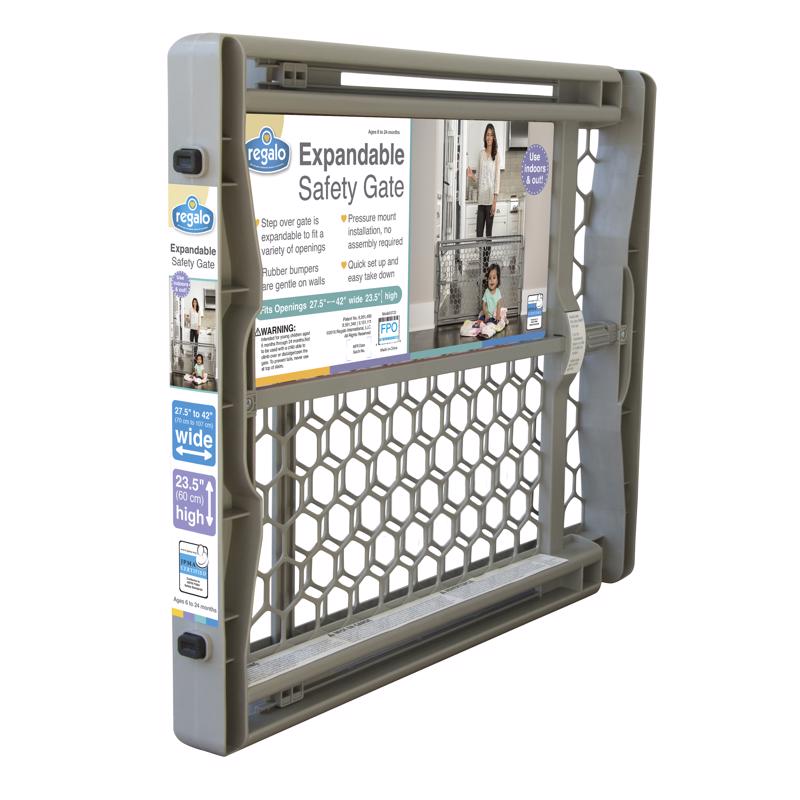 Regalo Gray 23 in. H X 42 in. W Plastic Expand Gate