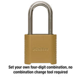 Master Lock 1.13 in. H X 2 in. W X 6.5 in. L Steel 4-Digit Combination Combination Padlock