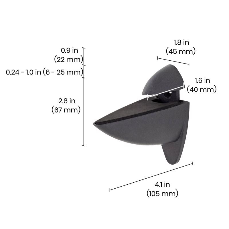 Dolle Ara 4.5 in. H X 1.8 in. W X 4.1 in. D Black Metal Shelf Clips, Pack of 4