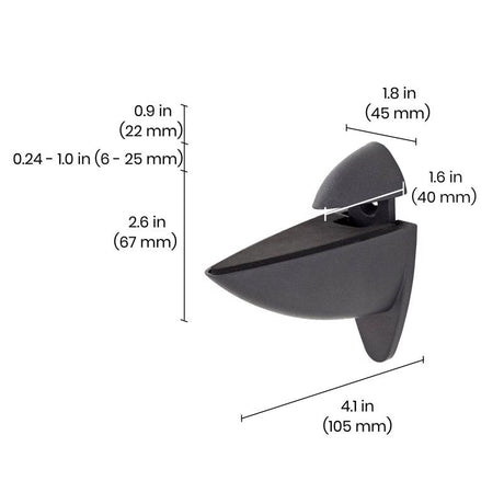 Dolle Ara 4.5 in. H X 1.8 in. W X 4.1 in. D Black Metal Shelf Clips, Pack of 4