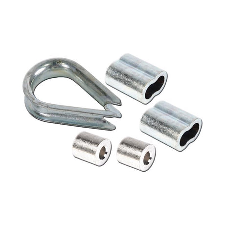 Koch Industries Zinc-Plated Aluminum 3/16 in. D Wire Rope Clips and Thimble, Pack of 10