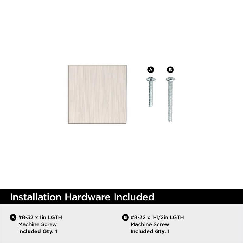 Amerock Chamfered Edge Contemporary  Square Cabinet Knob 1 in. Satin Nickel 1 pk
