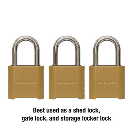 Master Lock 3.32 in. H X 2 in. W X 1.5 in. L Die-Cast Zinc 4-Digit Combination Combination Padlock