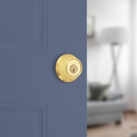 Kwikset Bright Brass Metal Deadbolt