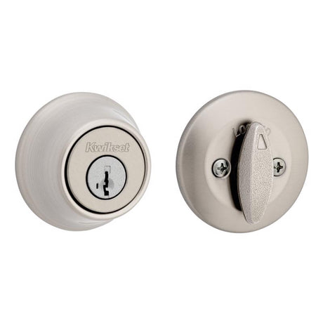 Kwikset Satin Nickel Metal Deadbolt