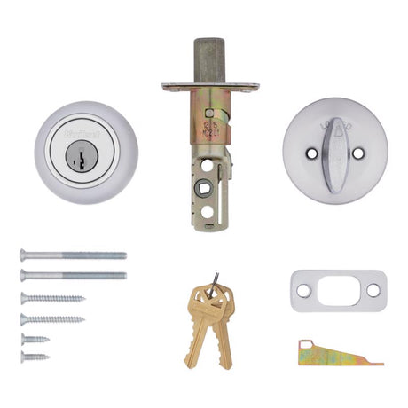 Kwikset Brushed Chrome Metal Deadbolt
