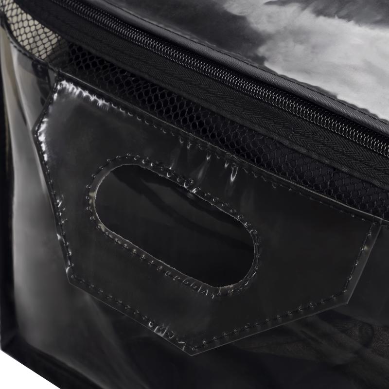 Hefty Large Black/Clear Flexible Tote w/Handle Stackable, Pack of 4