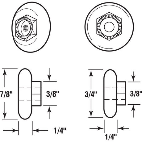 Prime-Line 7/8 in. D X 1 in. L White Nylon/Steel Shower Door Roller 4 pk, Pack of 6