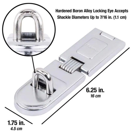 Master Lock Bright Hardened Steel 6-1/4 in. L Fixed Staple Hasp 1 pk
