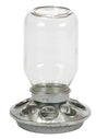 Little Giant MJ9810 Baby Chick Feeder, 1 qt Capacity, 8-Compartment, Embossed, Rounded Edge, Steel, Clear, Galvanized