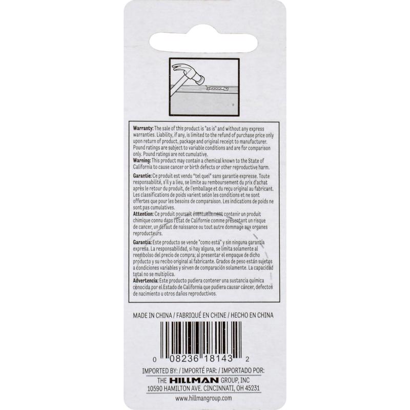 HILLMAN Steel Zinc Silver Large Self-Leveling Hanger 5 pk, Pack of 10