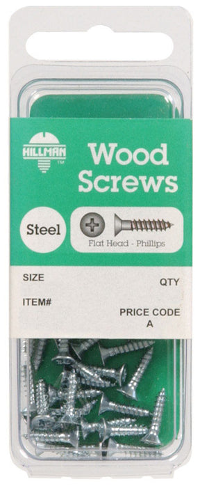 HILLMAN No. 12 X 2-1/2 in. L Phillips Zinc-Plated Coarse Wood Screws 1 pk, Pack of 10
