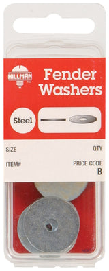 HILLMAN Zinc-Plated Steel 1/4 in. Fender Washer 6 pk, Pack of 10