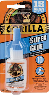 Gorilla 7805009 Super Glue, Straw/White Water, Liquid, Irritating, 15 g