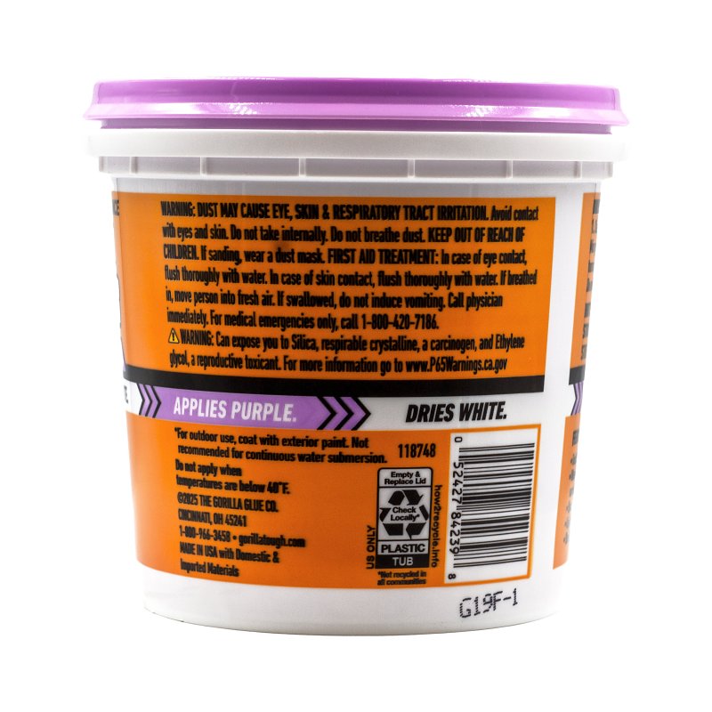 Gorilla 118969 High-Performance Wall Repair, Pink, 32 oz Tub