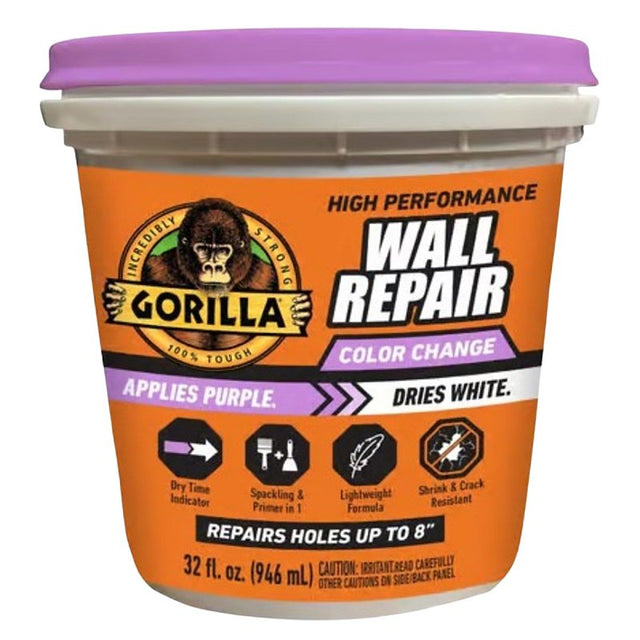 Gorilla 118969 High-Performance Wall Repair, Pink, 32 oz Tub