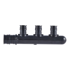 SharkBite UAMPT3C Multi-Port Closed Pipe Tee, 3/4 in Inlet, 3-Outlet, 1/2 in Outlet, Acudel Polymer, Black