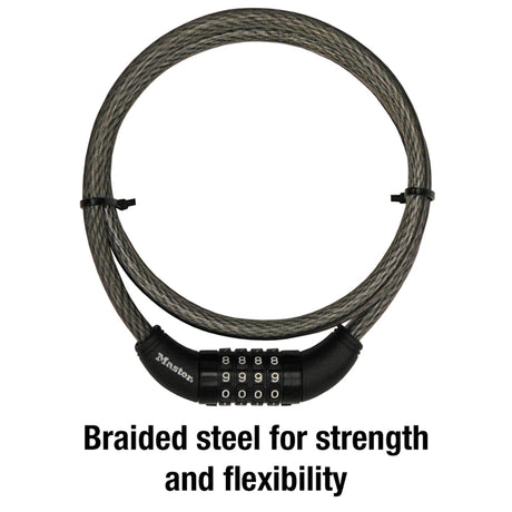 Master Lock 3/8 in. D X 60 in. L Vinyl Coated Steel Locking Cable
