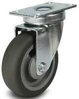 Dh Casters C-LM5P1TPSB Swivel Caster, 5 in Dia Wheel, 1-1/4 in W Wheel, Thermoplastic Rubber Wheel, Gray, 240 lb
