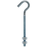 Hampton Small Zinc-Plated Silver Steel 4 in. L Clothesline Bolt Hook 80 lb 1 pk, Pack of 10