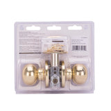 ProSource T9730BRA4V Passage Knob, Metal, Polished Brass, 2-3/8 to 2-3/4 in Backset, 1-3/8 to 1-3/4 in Thick Door