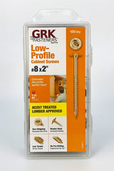 GRK Fasteners 113077 Cabinet Screw, #8 Thread, 2 in L, W-Cut Thread, Low-Profile, Washer Head, Star Drive, Steel, 100 PK