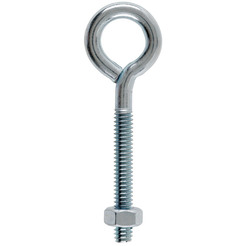 Hampton 1/4 in. X 3 in. L Zinc-Plated Steel Eyebolt Nut Included, Pack of 10